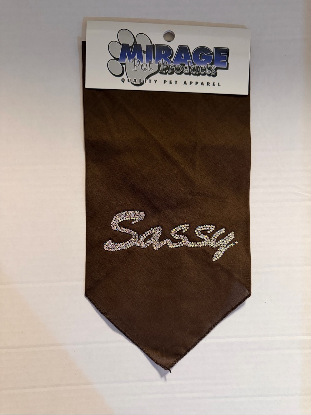 Mirage Pet Products 'Sassy' Brown Dog Bandana with Rhinestone Script